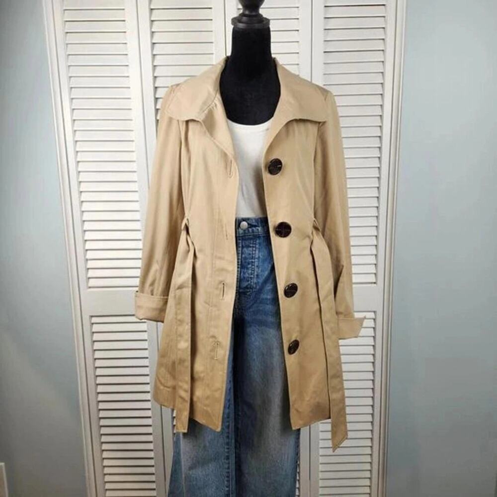 Ellen Tracy Trench Coat XS Beige Belted NWT